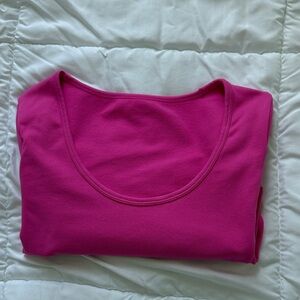 Vibrant Pink Scoop Neck Top